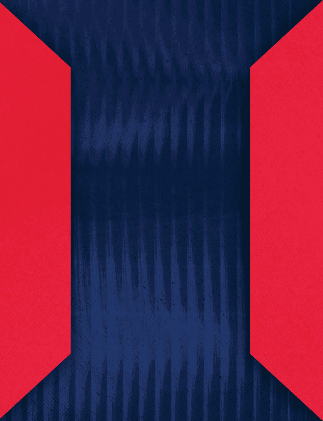 A blue and red tie with a red background. Description generated by AI
