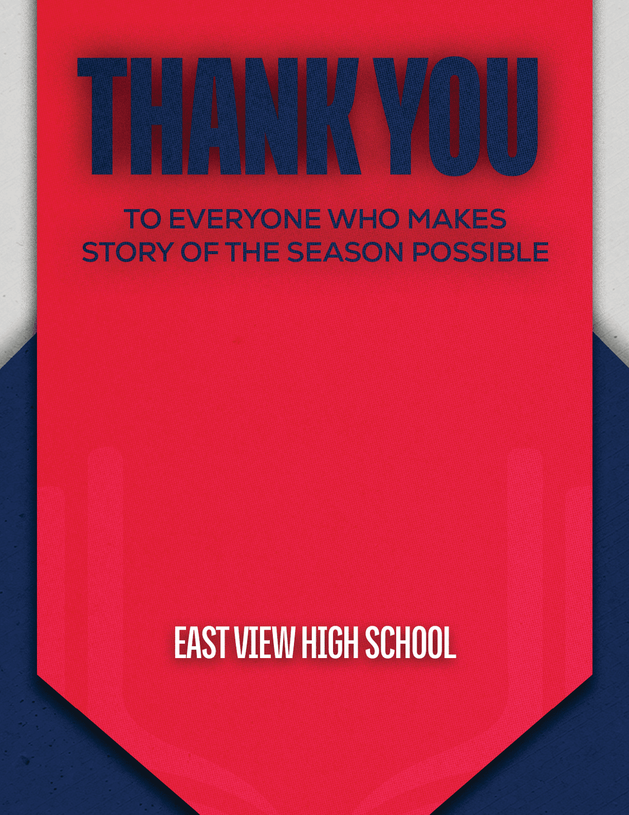 A blue and red banner with the words “Esterro Football" written on it. Description generated by AI