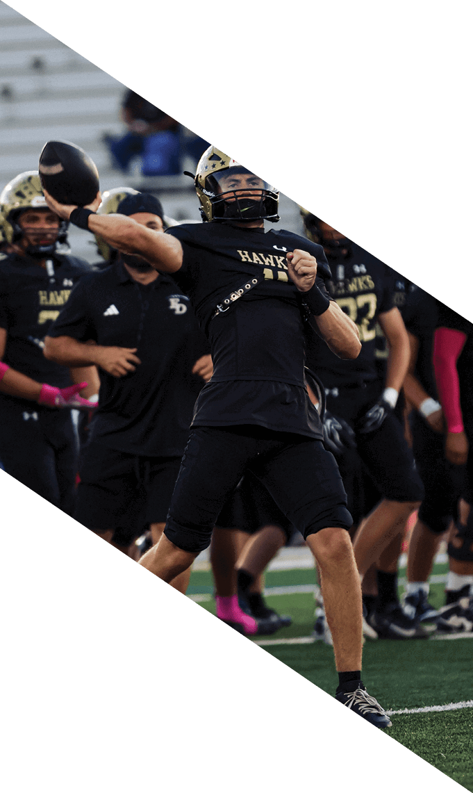 Three men wearing football uniforms are posing for a picture. AI generated content