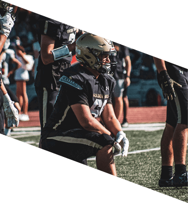 A group of football players wearing headphones and smiling. AI generated content