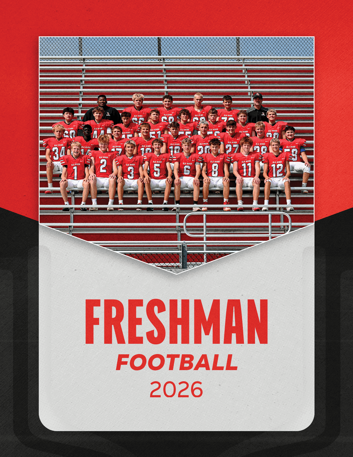A group of football players sitting on a bench. Description generated by AI