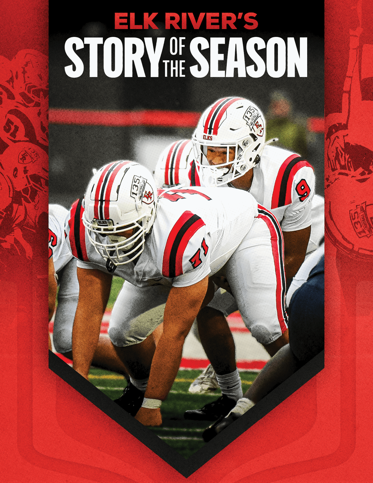 A group of football players huddled together. Description generated by AI