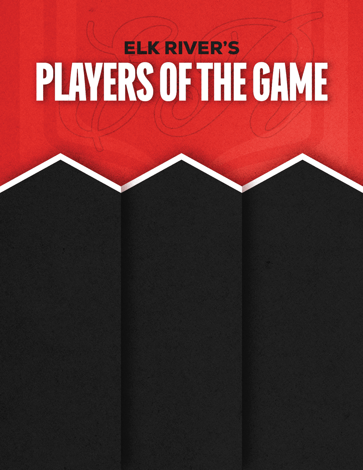 A red and black poster with the words “Sun Prairie East's Players of the Game" written on it. Description generated by AI