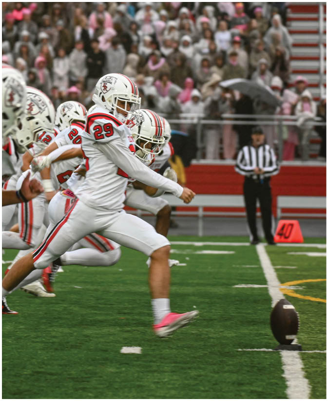A group of football players on a field. Description generated by AI