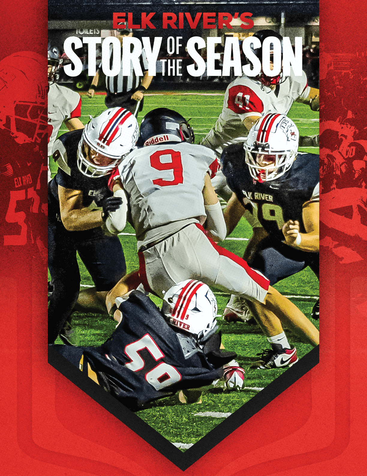 A group of football players huddled together. Description generated by AI