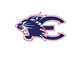 A blue and red logo of a cat with its mouth open. Description generated by AI