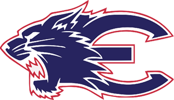 A blue and red logo of a cat with its mouth open. Description generated by AI