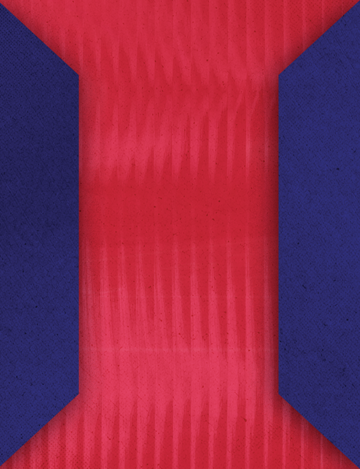 A blue and red tie with a red background. Description generated by AI