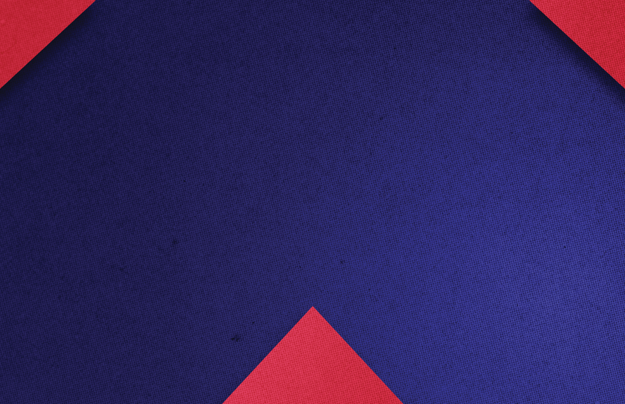 A blue and red triangular shape. Description generated by AI