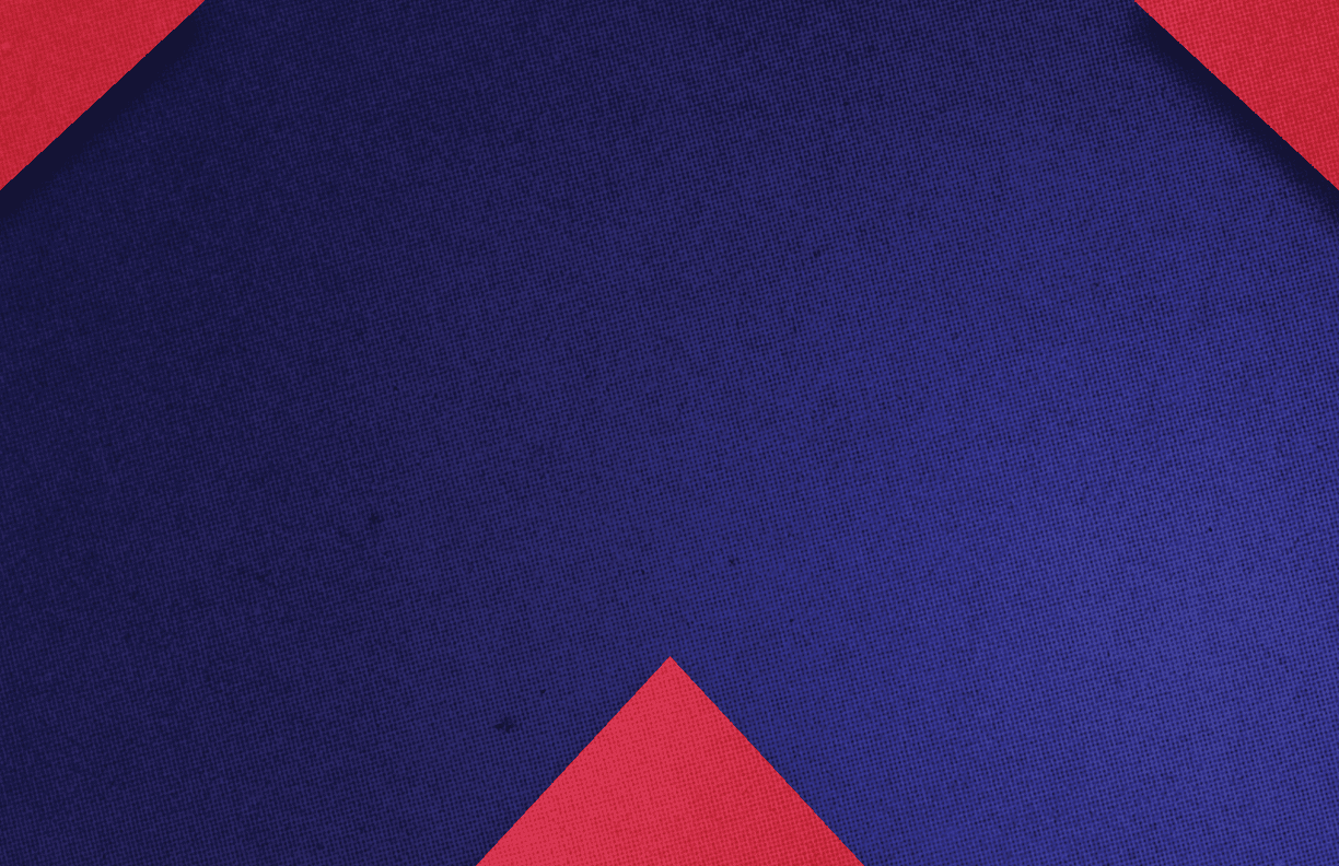 A blue and red triangular shape. Description generated by AI