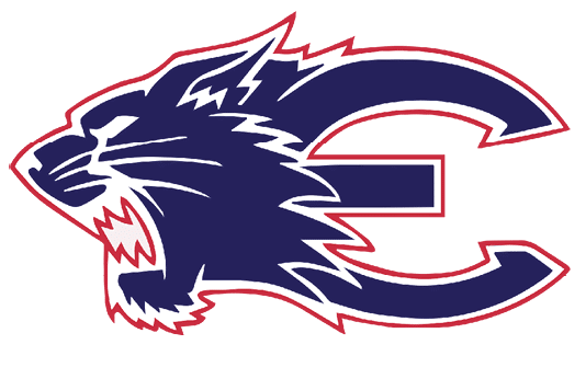A blue and red logo of a cat with its mouth open. Description generated by AI