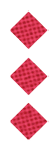 A black and white image of a circle with a red dot in the middle. Description generated by AI