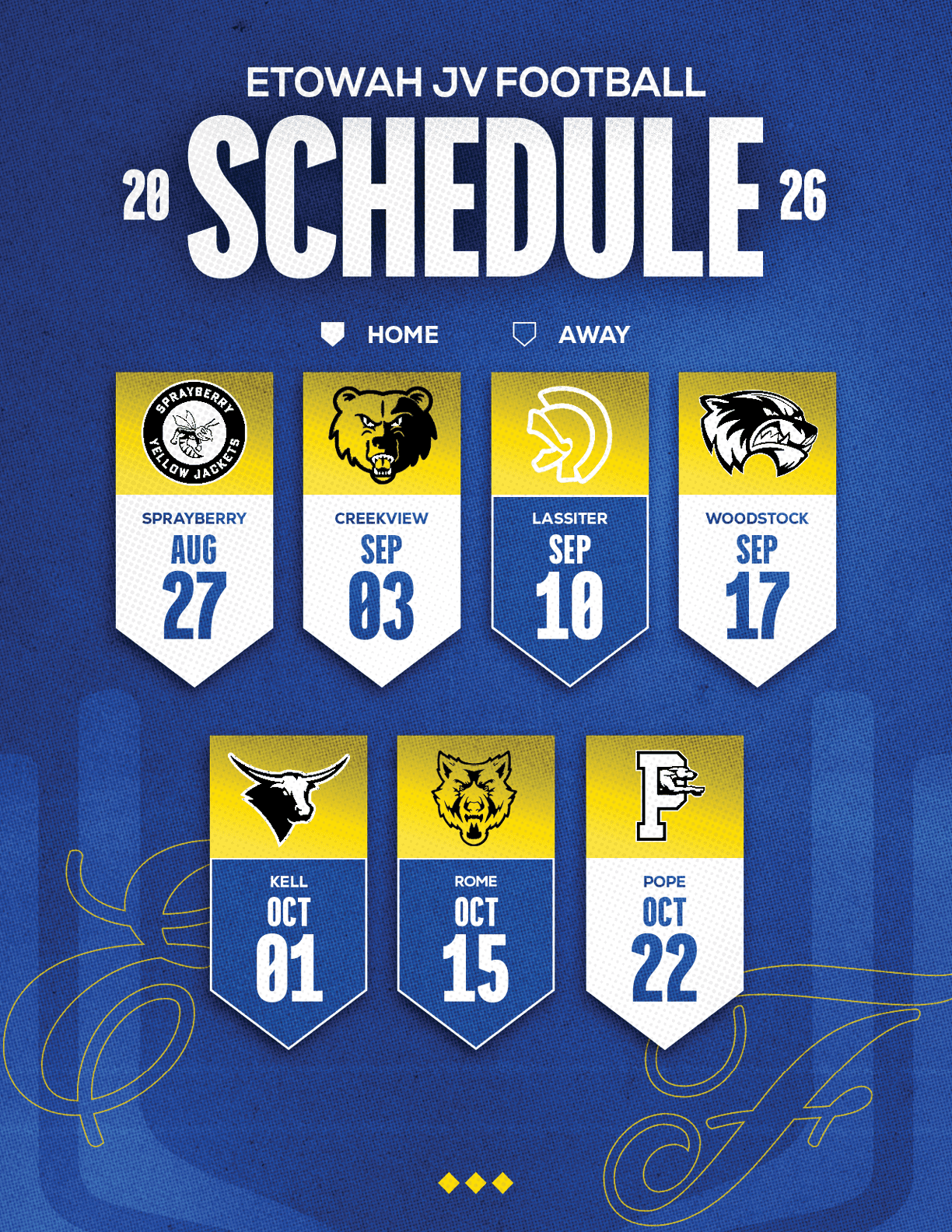 A football schedule for the 2014 season. Description generated by AI