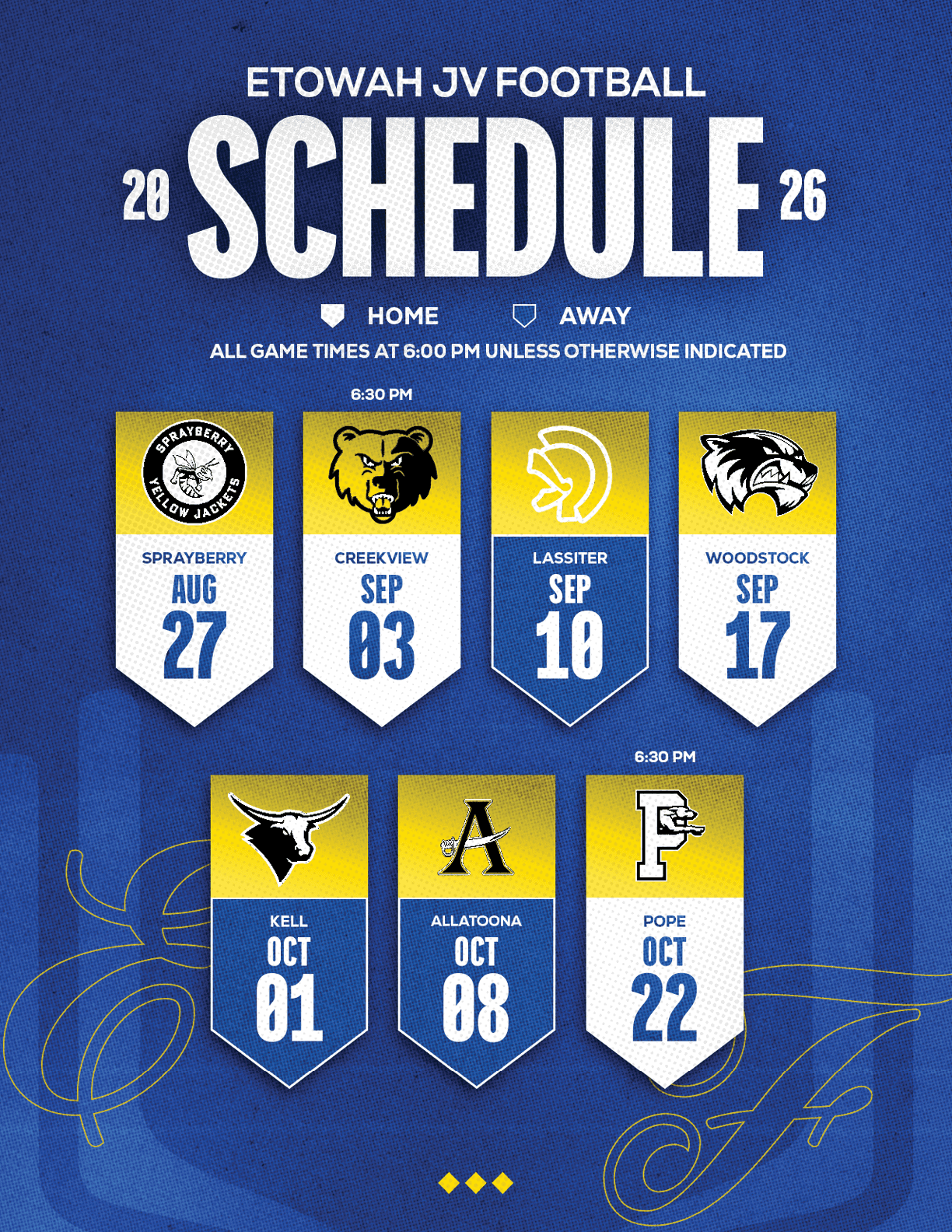 A football schedule for the 2014 season. Description generated by AI