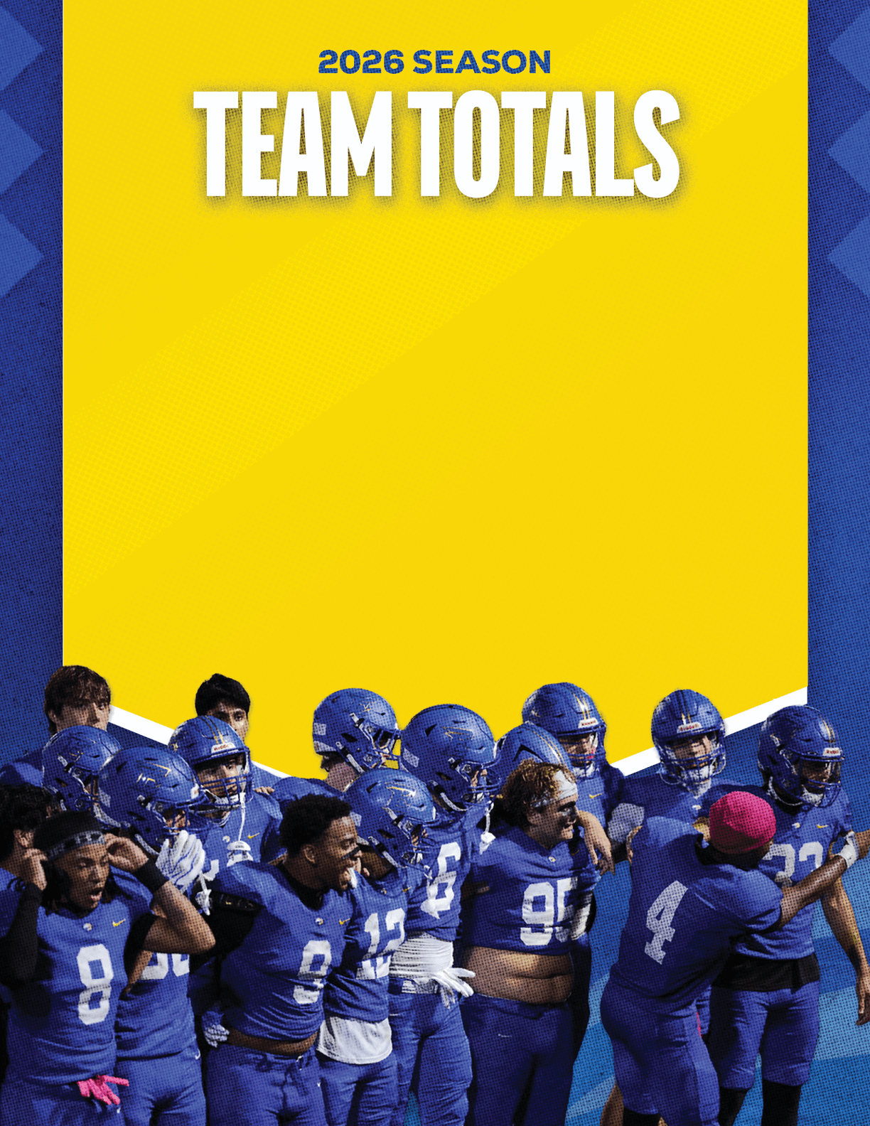 A group of football players standing on a field. Description generated by AI