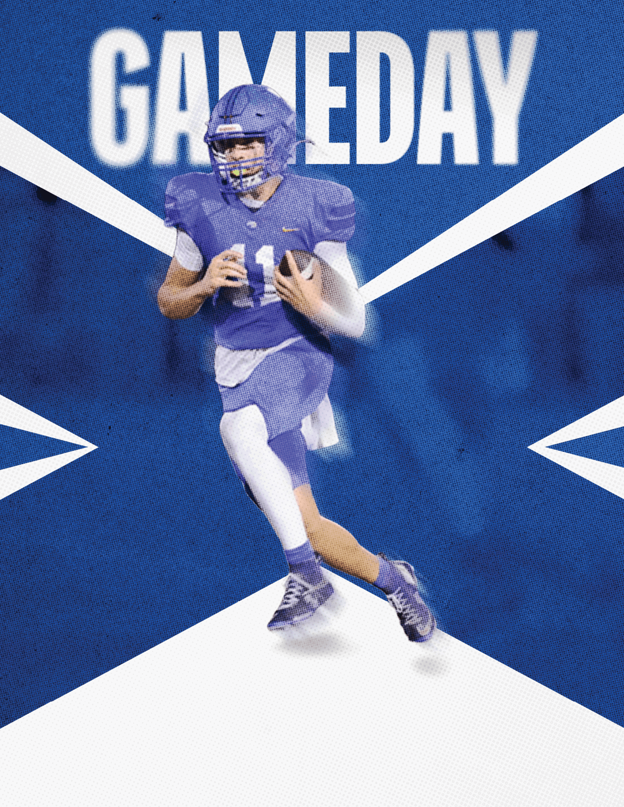 Two football players celebrating a touchdown. Description generated by AI