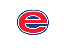 A blue and red logo of a cat with its mouth open. Description generated by AI