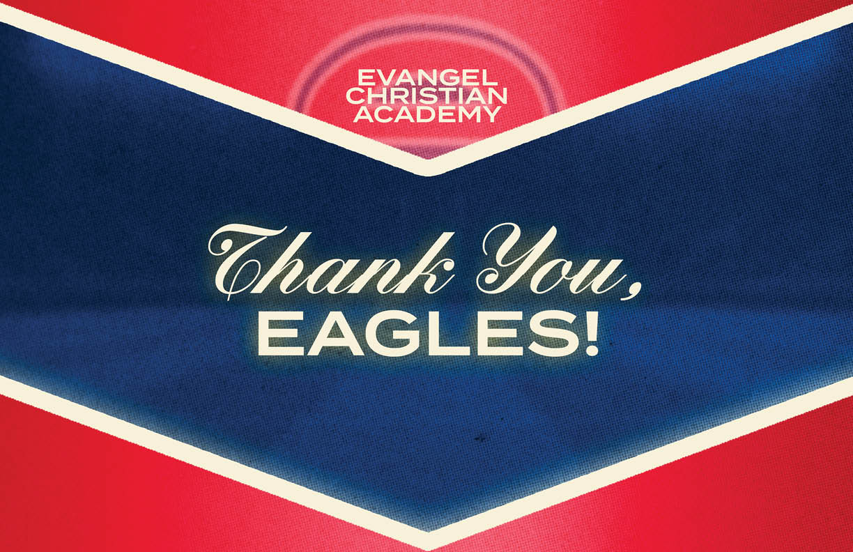A sign that says thank you golden eagles. Description generated by AI