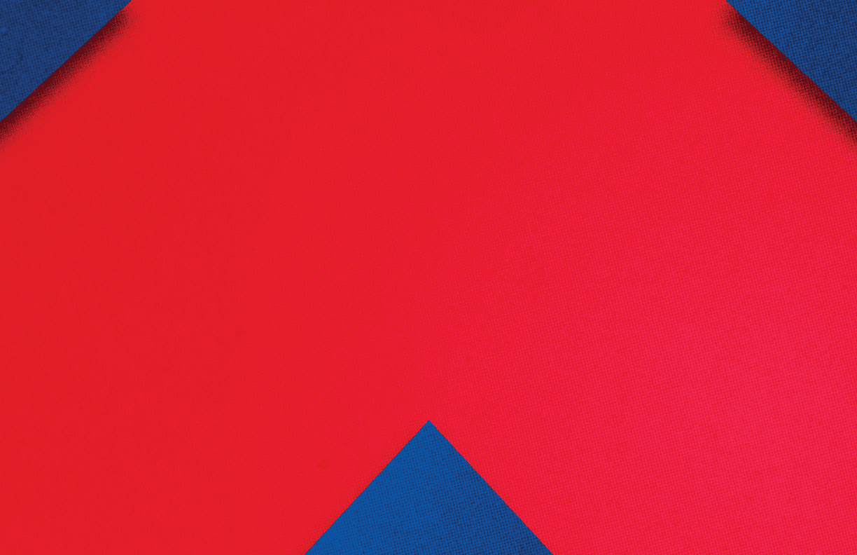 A blue and red triangular shape. Description generated by AI