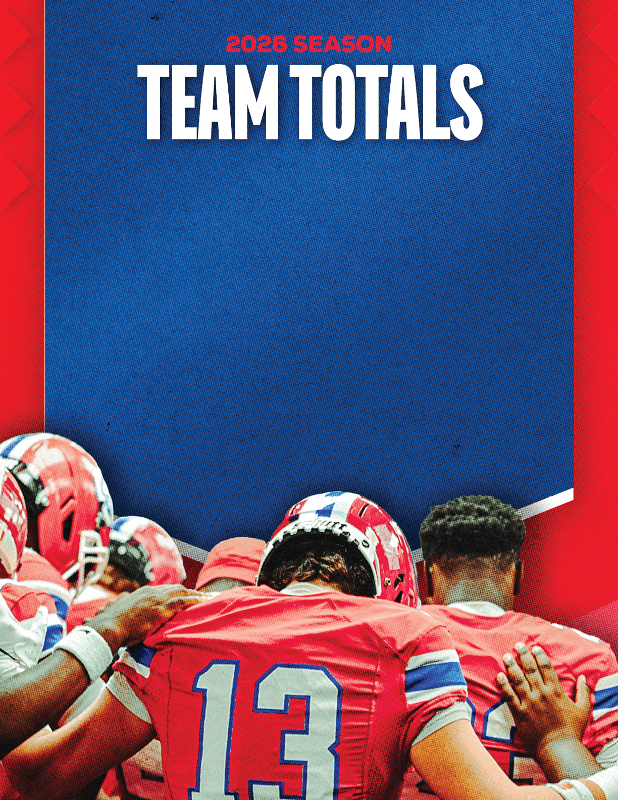 A group of football players standing on a field. Description generated by AI