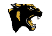 A stylized roaring panther head in black and yellow colors facing right. Description generated by AI