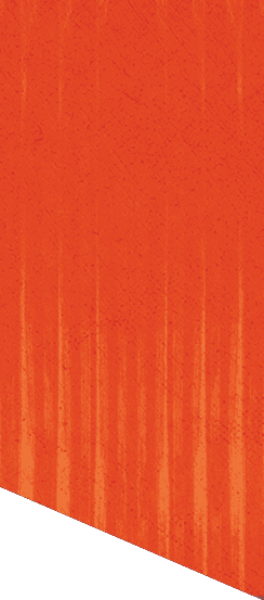 A textured orange background with vertical lines and a diagonal white corner at the bottom left. Description generated by AI