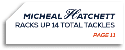 PAGE 11,MICHEAL HATCHETT RACKS UP 14 TOTAL TACKLE