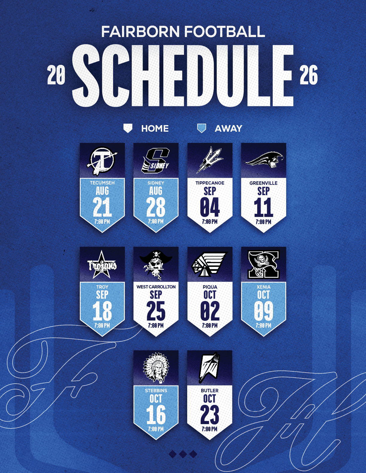 A football schedule for the 2014 season. Description generated by AI