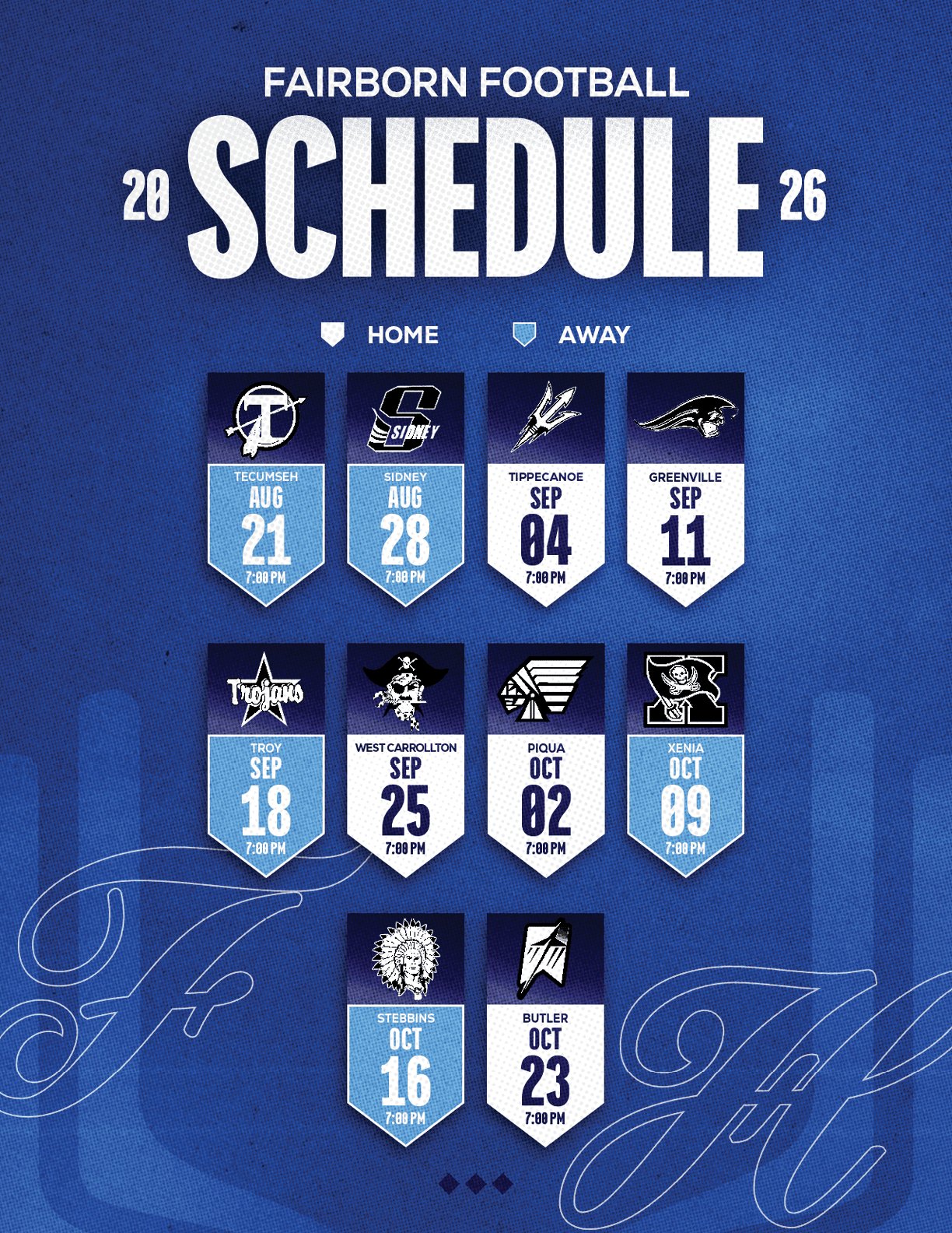 A football schedule for the 2014 season. Description generated by AI