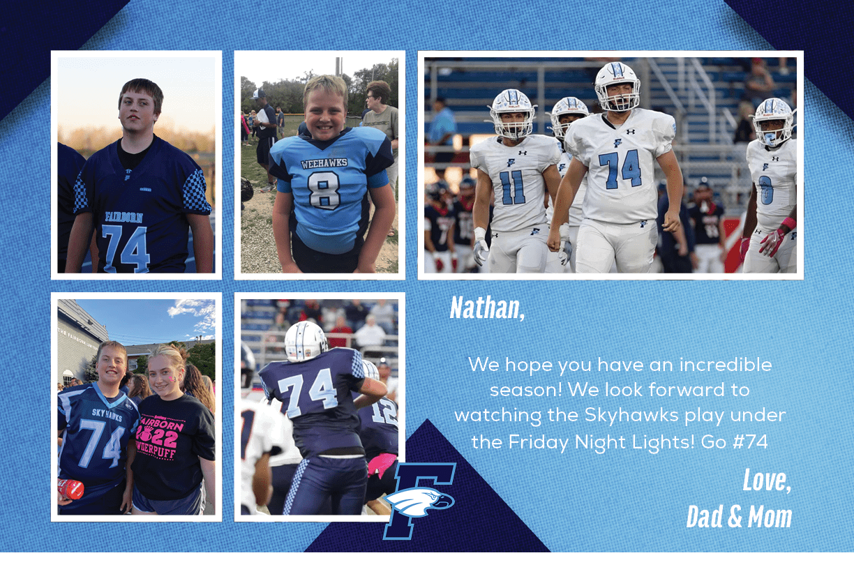 Nathan, We hope you have an incredible season! We look forward to watching the Skyhawks play under the Friday Night L...