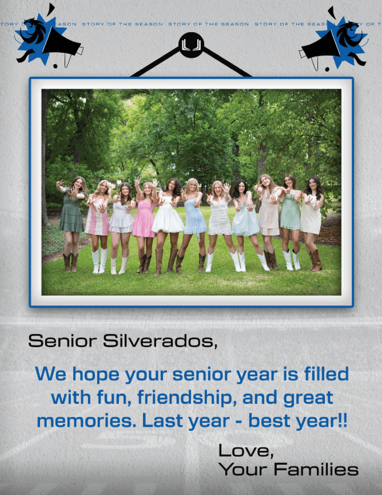 A group of women pose for a photo in front of a forest. AI generated content