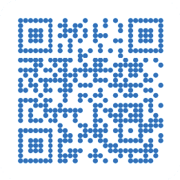 A blue QR code with a white background. AI generated content