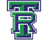 A stylized navy blue and white fish head facing right on a green oval background. Description generated by AI
