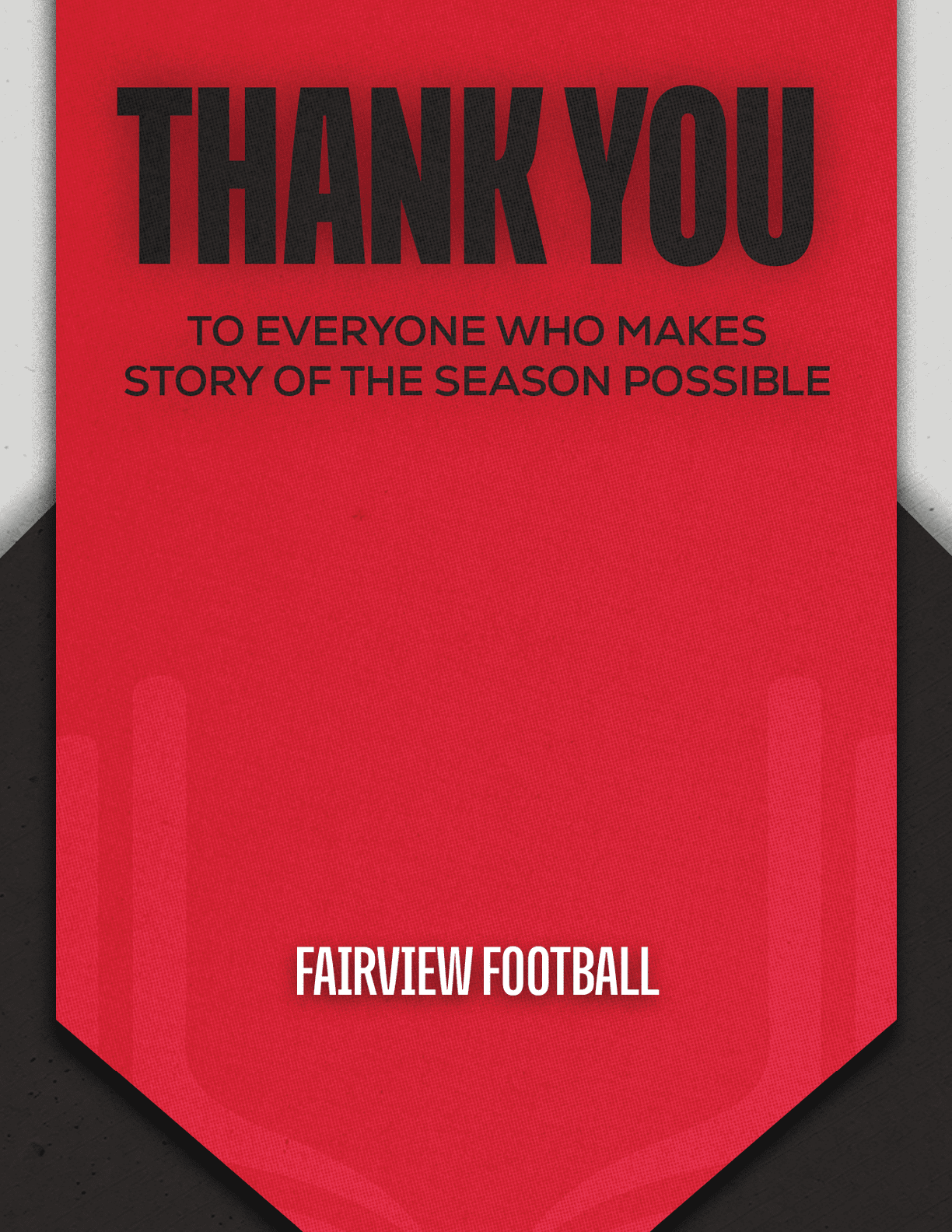 A blue and red banner with the words “Esterro Football" written on it. Description generated by AI