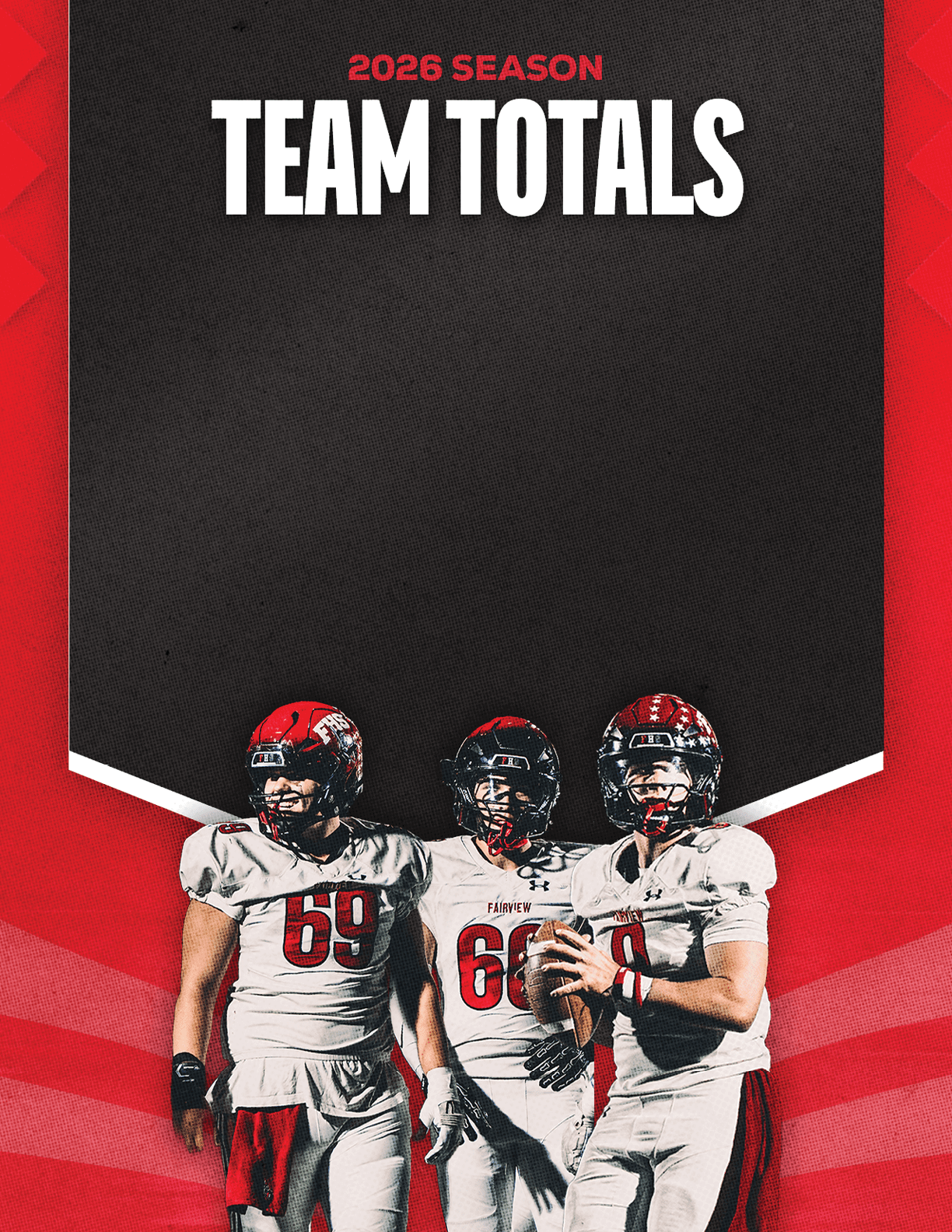 A group of football players standing on a field. Description generated by AI