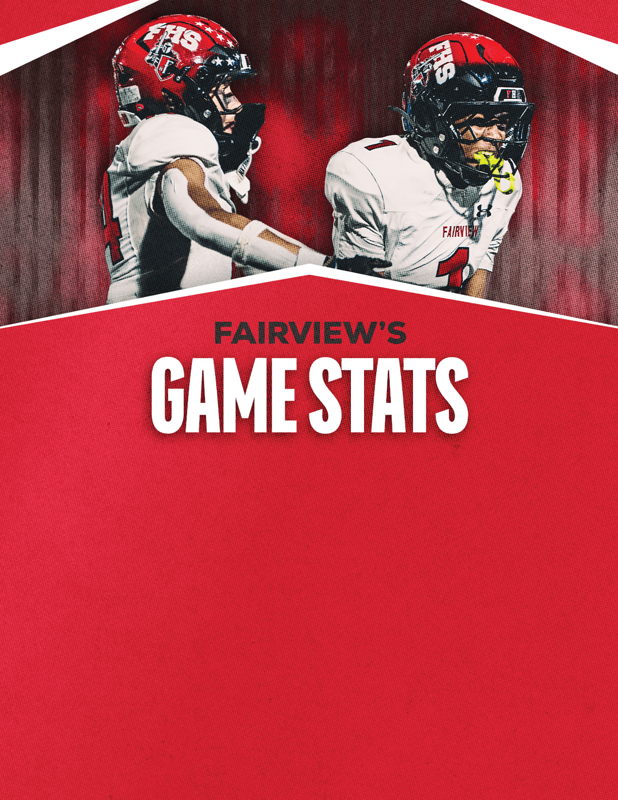A gold colored sign that says “Mountain Vista's Game Stats". Description generated by AI