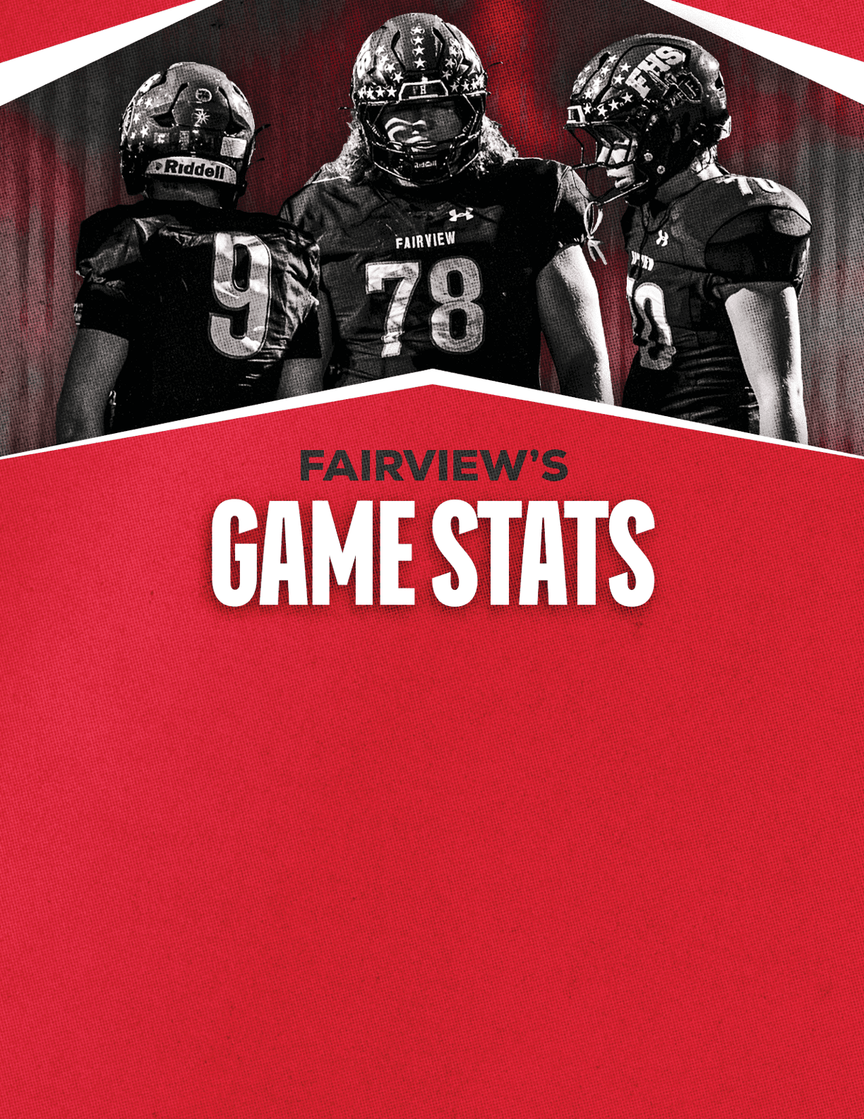 A gold colored sign that says “Mountain Vista's Game Stats". Description generated by AI