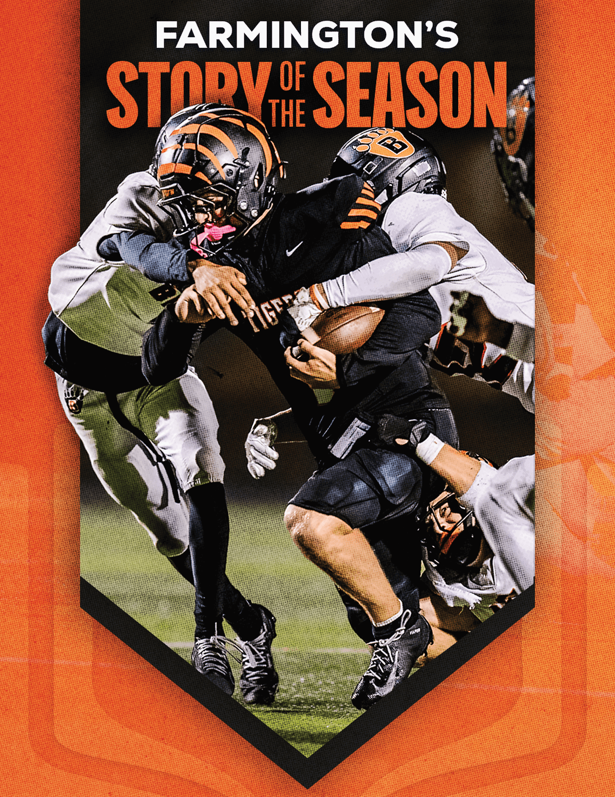 A group of football players huddled together. Description generated by AI
