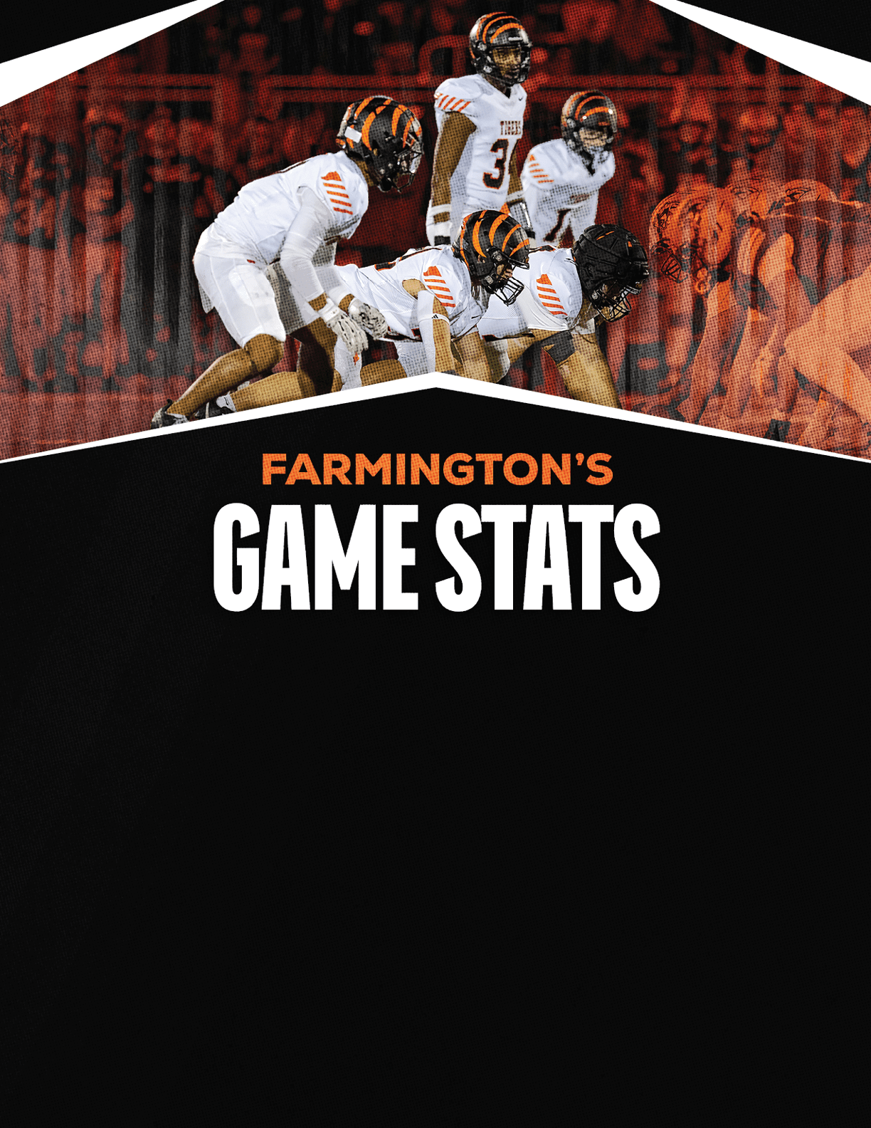 A gold colored sign that says “Mountain Vista's Game Stats". Description generated by AI