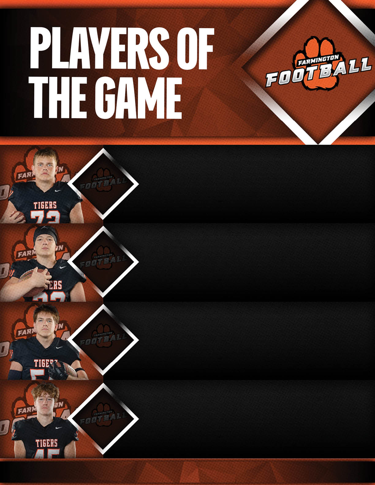 A poster with a man's face on it and the words “Players of the Game" written on it. Description generated by AI