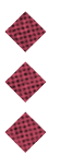 A black and white image of a circle with a red dot in the middle. Description generated by AI