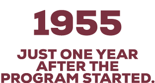 1955 just one year just one year after the program started.