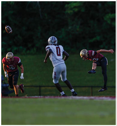 Two people wearing sports uniforms are running or playing on a grassy field. Description generated by AI