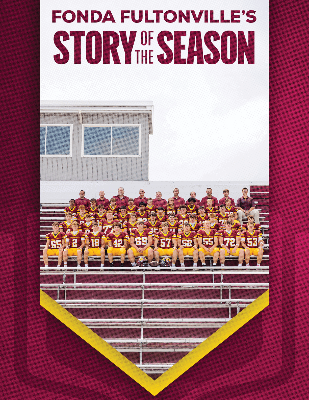 A group of football players huddled together. Description generated by AI