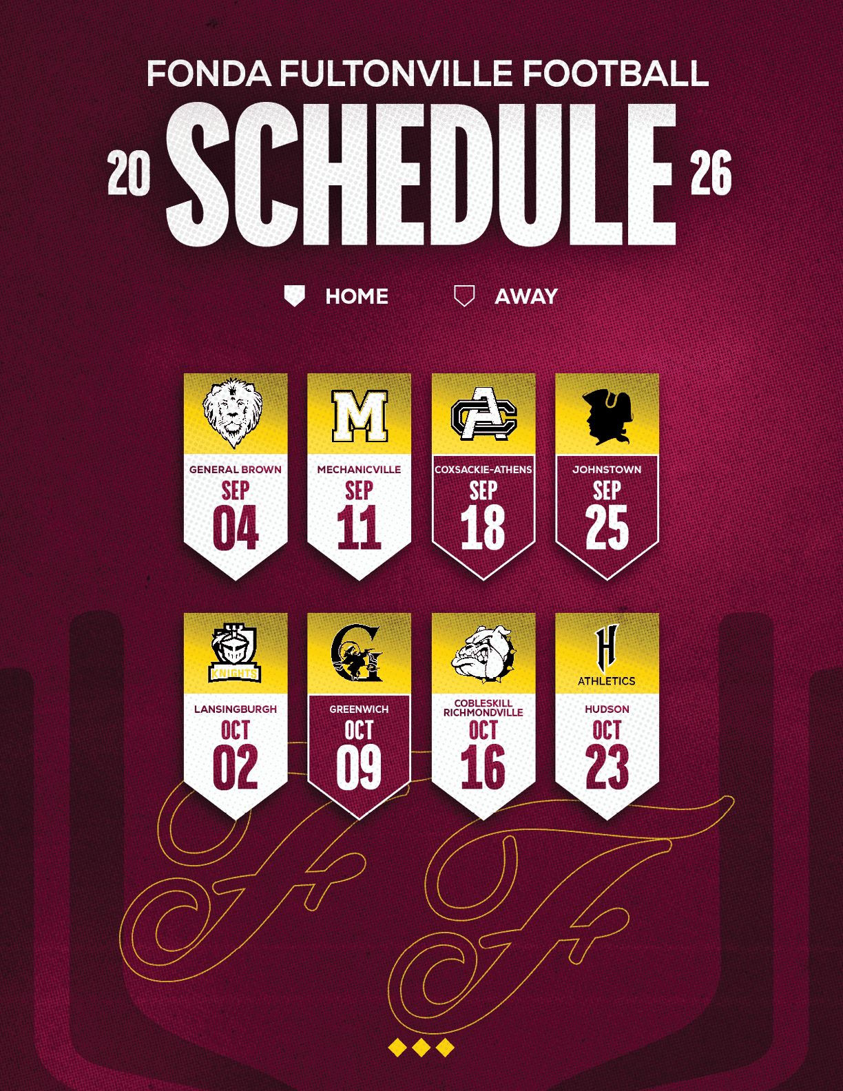 A football schedule for the 2014 season. Description generated by AI
