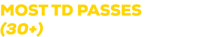 MOST TD PASSES (30+)