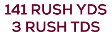 141 RUSH YDS 3 RUSH TDS