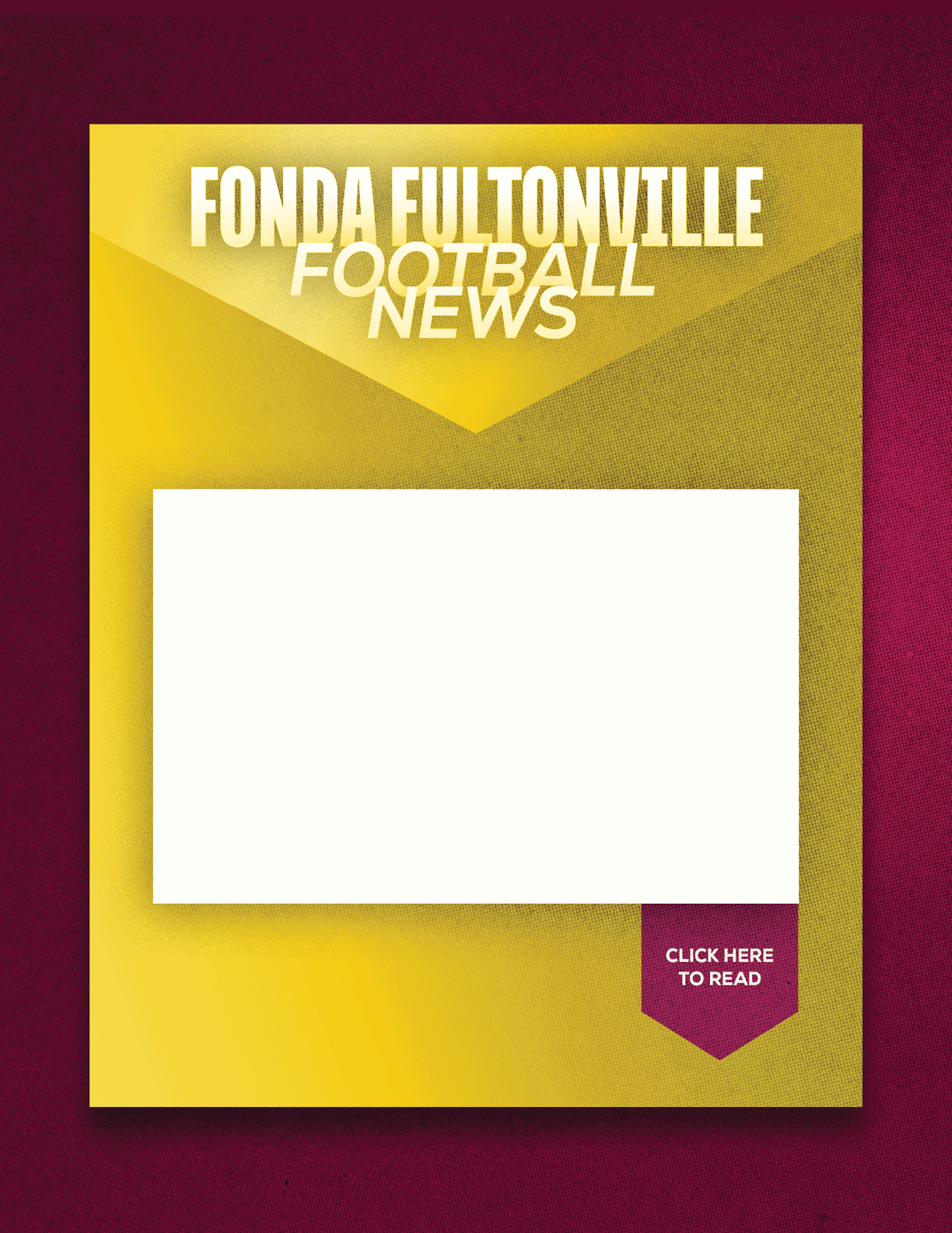 A red and blue sign with a blank space for a headline. Description generated by AI