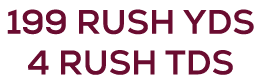 199 RUSH YDS 4 RUSH TDS