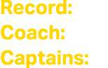 Record: Coach: Captains:
